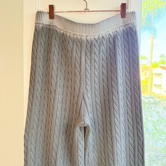 Sack's 100% Cotton Cable Knit Sweater Wide Leg Pants in Gray Ombre size M/L - Picture 9 of 11